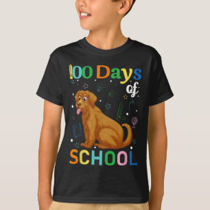 Cute Golden Retriever Dog Lovers Student 100th Day T-Shirt