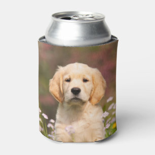 Cute Golden Retriever Dog Puppy Face Photo  Bawdle Can Cooler