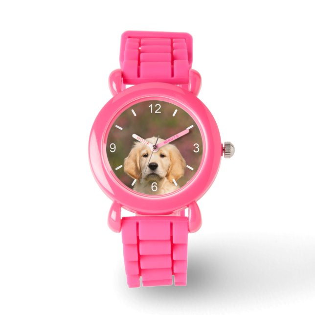 Cute Golden Retriever Dog Puppy - girls dial-plate Watch (Front)