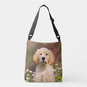 Cute Golden Retriever Dog Puppy Photo - on Crossbody Bag