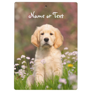 Cute Golden Retriever Dog Puppy Photo Personalised Clipboard