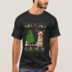 Cute Golden Retriever Dog Santa Hat Ugly Sweater X