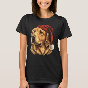 Cute Golden Retriever Dog with Christmas Hat T-Shirt