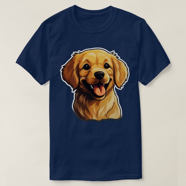Cute Golden Retriever Dogs Funny Golden Retriever  T-Shirt (Design Front)