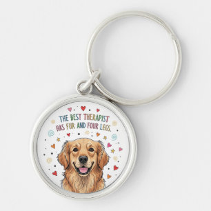 Cute Golden Retriever Doodle Key Ring