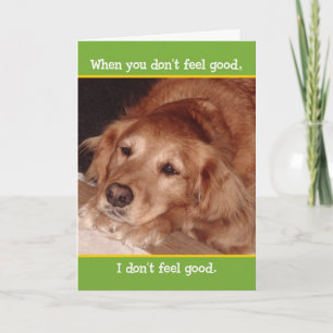Cute Golden Retriever Get Well Card