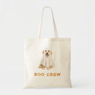 Cute Golden Retriever Halloween Ghost Boo Crew Tote Bag