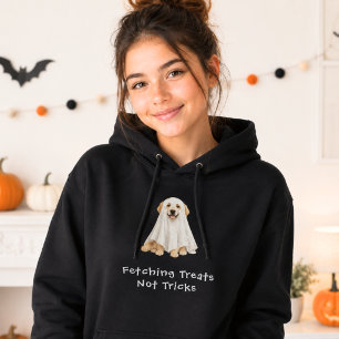 Cute Golden Retriever Halloween Ghost Hoodie
