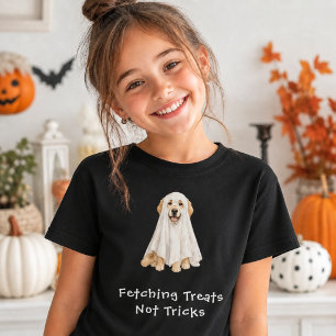 Cute Golden Retriever Halloween Ghost T-Shirt