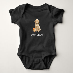 Cute Golden Retriever Halloween Mummy Boo Crew Baby Bodysuit