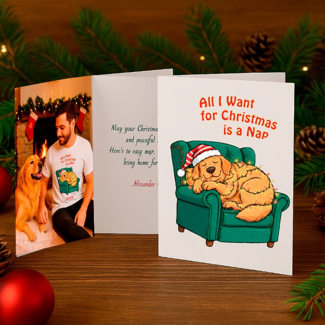 Cute Golden Retriever Labrador Holiday Christmas  Card (Creator Uploaded)