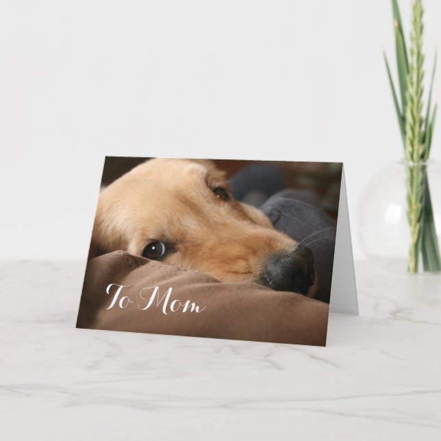 Cute Golden Retriever Mother's Day Card (Front)