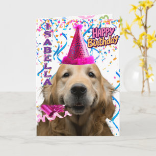 Cute Golden Retriever Personalized Happy Birthday Card