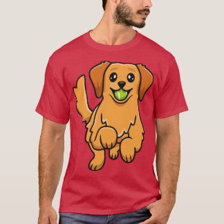 Cute Golden Retriever Playing Ball T-Shirt