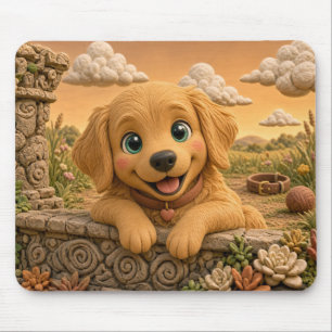 Cute Golden Retriever Puppy, Baby Dog Mouse Mat