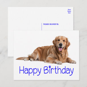 Cute Golden Retriever Puppy Dog Happy Birthday Postcard