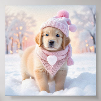 Cute Golden Retriever Puppy Poster