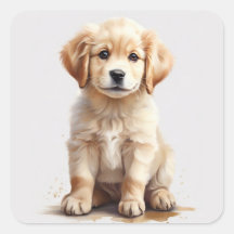 Cute Golden Retriever Puppy Sticker