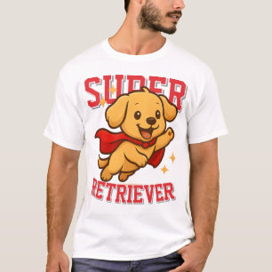 Cute Golden Retriever Superhero Unisex Man Woman  T-Shirt