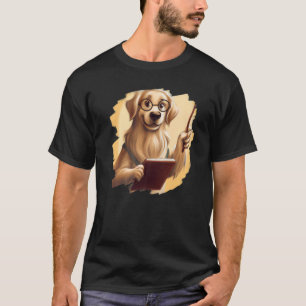 Cute Golden Retriever Teacher Professor School Do T-Shirt