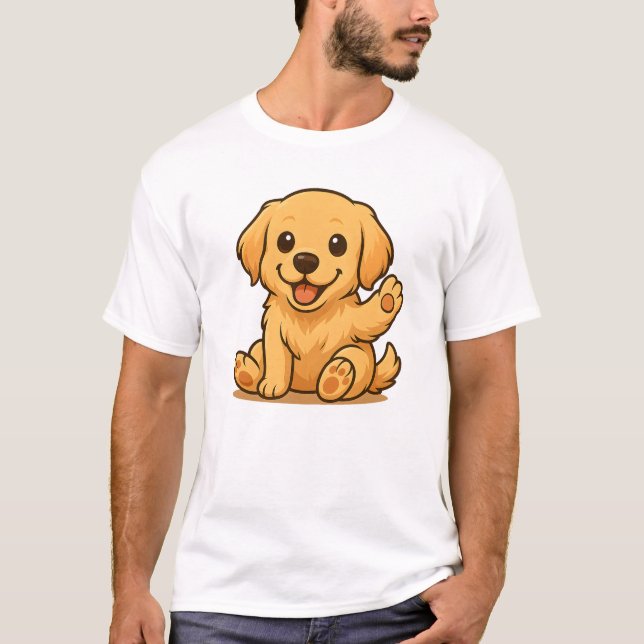 Cute Golden Retriever Unisex Man Woman Clothes T-Shirt (Front)