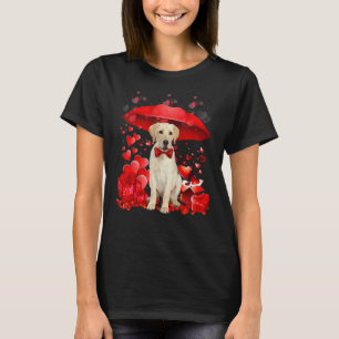 Cute Golden Retriever Valentine Hearts Umbrella Lo T-Shirt