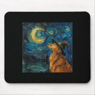Cute Golden Retriever Witch _ Funny Dog Halloween Mouse Mat