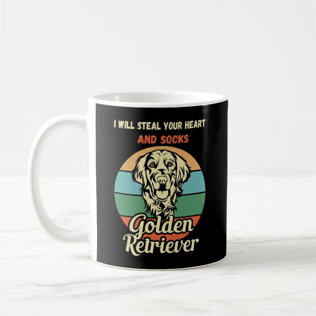 Cute Golden Retriver. Heart stealing dog. Funny  Coffee Mug (Left)