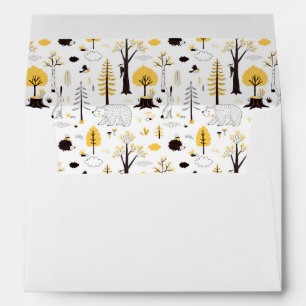 Cute Golden Woods Scene Pattern Envelope