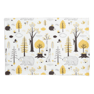 Cute Golden Woods Scene Pattern Pillowcase