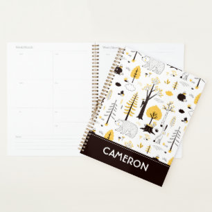 Cute Golden Woods Scene Pattern Planner