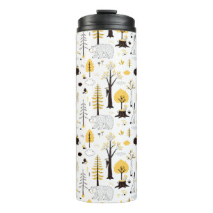Cute Golden Woods Scene Pattern Thermal Tumbler