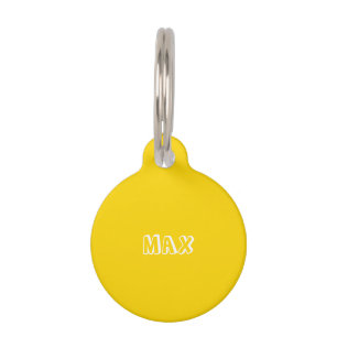 Cute golden yellow custom dog Name info Pet Tag