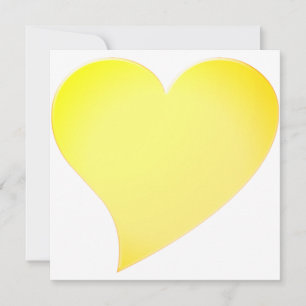 Cute golden yellow happy big heart modern card