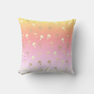 Cute Golden Yellow Palm Trees Tropical Cushion