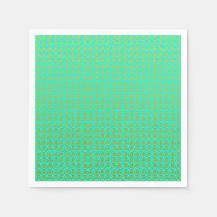 Cute Golden Yellow Pattern over Minty Green Napkin