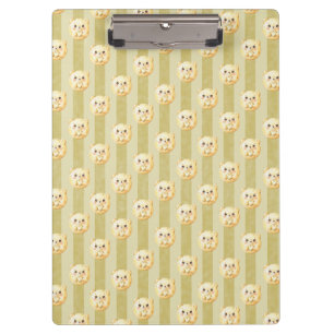 Cute Golden Yellow Teddy Bear and Stripe Clipboard
