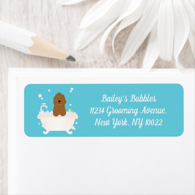 Cute Goldendoodle Bubble Bath (Insitu)