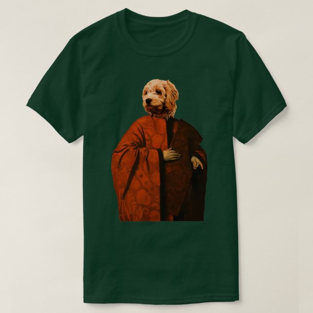 Cute Goldendoodle Distinguish Royal Dog Pets on re T-Shirt (Design Front)