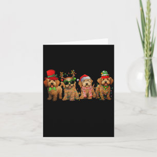 Cute Goldendoodle Dogs Christmas Lights Golden Doo Card
