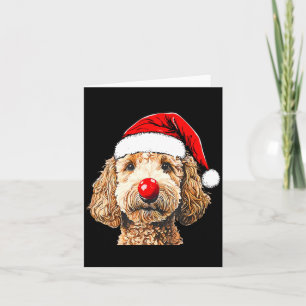 Cute Goldendoodle Dogs Christmas Santa Golden Dood Card