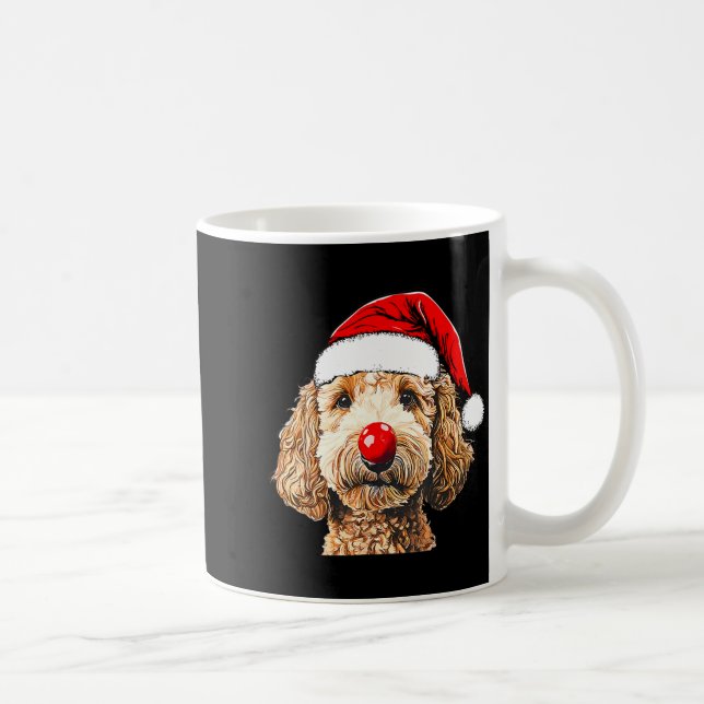 Cute Goldendoodle Dogs Christmas Santa Golden Dood Coffee Mug (Right)