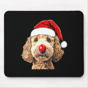 Cute Goldendoodle Dogs Christmas Santa Golden Dood Mouse Mat