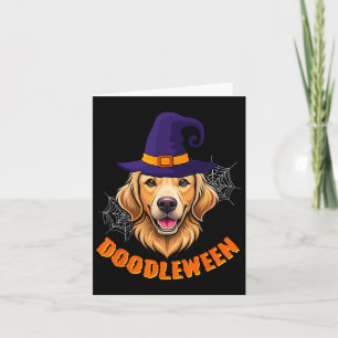 Cute Goldendoodle Halloween Spooky Golden Doodle D Card
