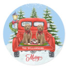 Cute Goldendoodle Puppies Vintage Red Truck 