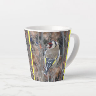 Cute Goldfinch Cust. BG Colour Latte Mug