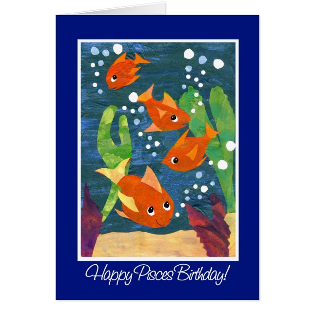 Cute Goldfish Pisces Birthday Fishes (Front)
