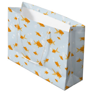 Cute Goldfish Swimming in Water Large Gift Bag