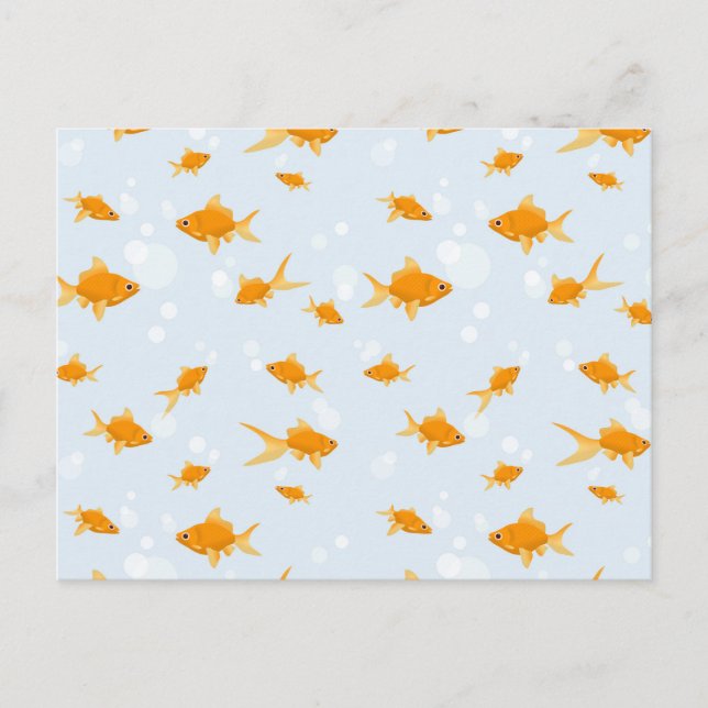 Cute Goldfish Swimming in Water Postcard (Front)
