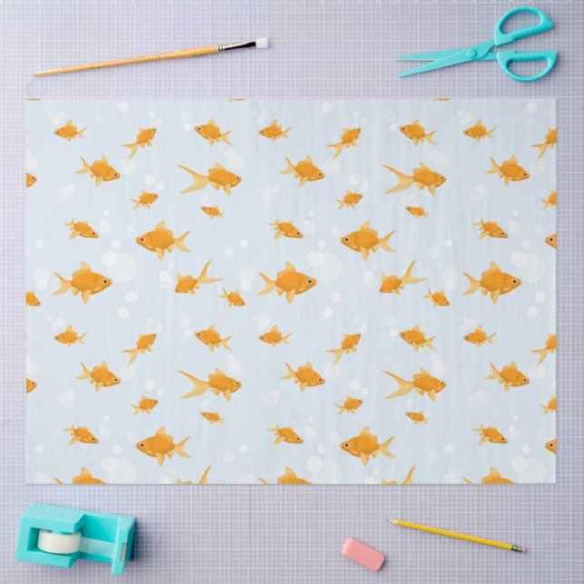Cute Goldfish Swimming in Water Tissue Paper (Craft)